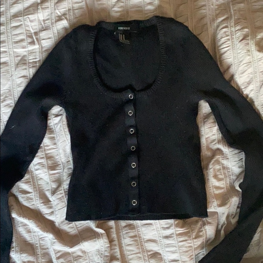 Black button up top